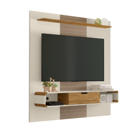 Painel Lisboa 1 Porta Off White Cinamomo Rattan TV 65 2075848 Bechara 