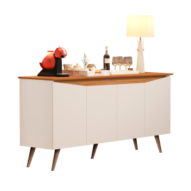 Buffet Encanto 4 Portas Off White Nature 827 Maria Moveis