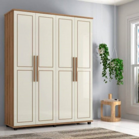 Roupeiro Versatti 4 P Off White Freijó 07650FW Fabrimóveis