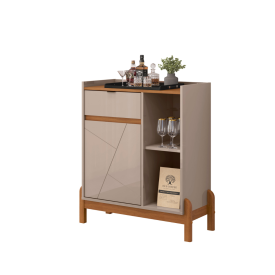 Aparador Bar Bari Off White Cedro Pés Madeira CasaD Moveis