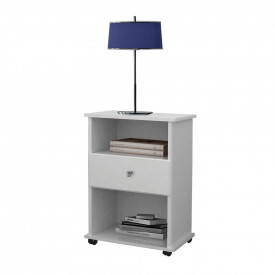 Mesa de Cabeceira Otto C 1 Gaveta Branco Primus Móveis Quarto