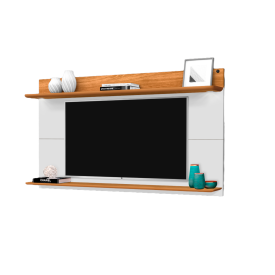 Painel Luna II Plus 1.80 C Prateleira Tebarrot Branco Nature Sala  