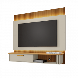 Painel Paris c/ LED TV65 Off Cinamomo Ripado 2075817 Bechara FORA DE LINHA