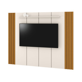 Painel Veyron 2.40 Off White Cedro Sala EDN Moveis