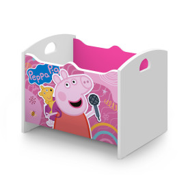 Caixa Baú Organizadora de Brinquedos infantil MDF Peppa Rosa