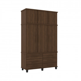 Guarda Roupa Triplex Prisma 3 Ptas Noce 03800NC Fabrimóveis