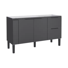 Gabinete de Cozinha Para Pia de 150 em Madeira Cisne 2 Gavetas Preto - Cozimax