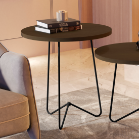 Mesa Centro Luxo 8004 Canela Pés Ferro Preto JB Bechara 