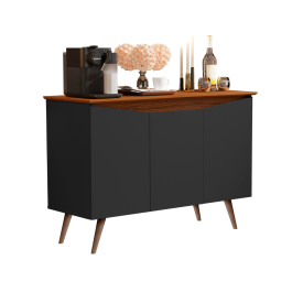 Buffet Encanto 3 Portas Preto Freijo 603 Maria Moveis