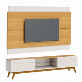 Rack com Painel classic 2G 2.2 Nature Off White Imcal Móveis 73780-10833