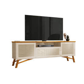 Rack Darin Off White Cedro Sala EDN Moveis