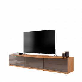 Rack Eros 2.2 Cinza Perola/Noce 3 Gavetas Casa D Móveis Sala