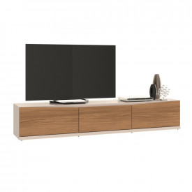 Rack Eros 2.2 Off White/Noce 3 Gavetas Casa D Móveis Sala