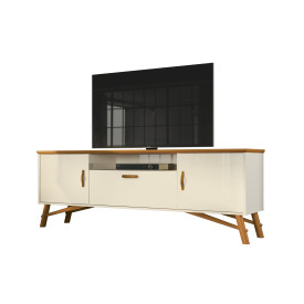 Rack Felix Off White Cedro Sala EDN Moveis