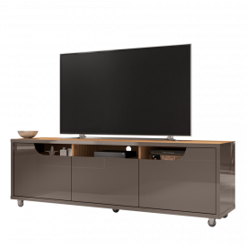 Rack Jersey 1.6 1 Gaveta Cinza Perola/Noce Casa D Móveis FORA DE LINHA