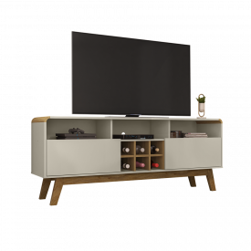 Rack Larimar com Adega Off White Cinamomo 2075686 Bechara 