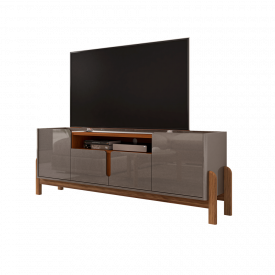 Rack Lizz 1,90 m Cinza Perola Cedro Casa D Móveis Sala FORA DE LINHA