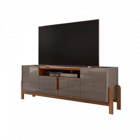 Rack Lizz 1,70 m Cinza Perola Cedro Casa D Móveis Sala FORA DE LINHA