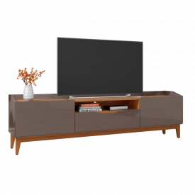 Rack Ravena 1.8 Cinza Perola Noce 2 Portas Casa D Móveis 