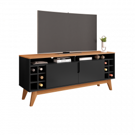 Rack Wine 1,35 m Preto Noce Casa D Móveis Sala