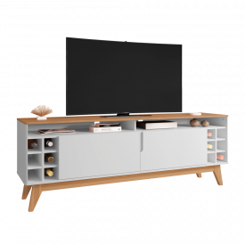 Rack Wine 1,60 m Branco Noce Casa D Móveis Sala