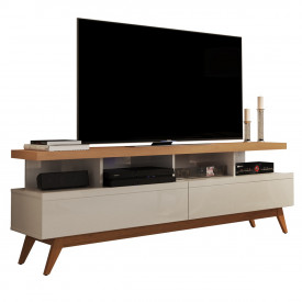 Rack 1,60m 2 Gavetas Vivare Wood Off White Nature 170543 Giga Moveis