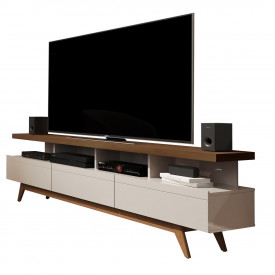 Rack 1,80m 3 Gavetas Vivare Wood Off White Freijo 178555 Giga Moveis