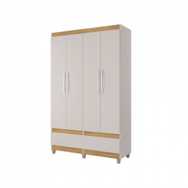 Roupeiro 04 Portas Romeu Branco Mel 6094 Primus Móveis