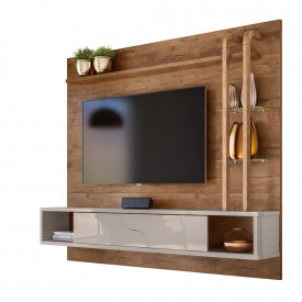 Painel Supreme Madero Canela Off White 903610 TV 55" Lukaliam