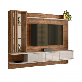 Painel Leblon TV 55" Madero Canela Off White 903606 Lukaliam