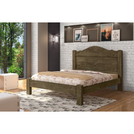 Cama Casal Thalia - Castanho Wood 