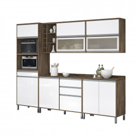 Cozinha Turquesa 2700mm 5 Peças Reflecta Castanho/Branco Vitamov