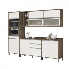 Cozinha Turquesa 2700mm 5 Peças Reflecta Castanho/Off White Vitamov