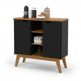 Balcão Buffet Prism 2 Portas Preto Cumarú Patrimar