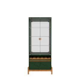 Cristaleira Bari 2 portas Vidro Cinza Cedro Casa D Moveis