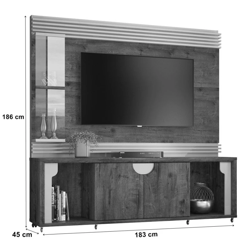 Home Firenze Lukaliam Para Tv Até 55 Madero Canela Off White