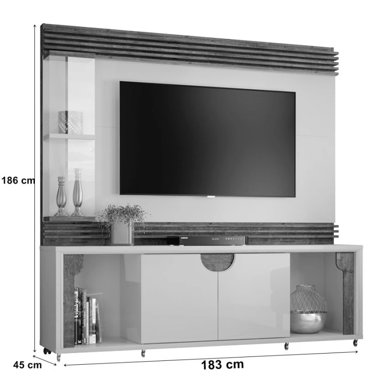 Home Firenze Lukaliam Para Tv Até 55 Off White Madero Canela