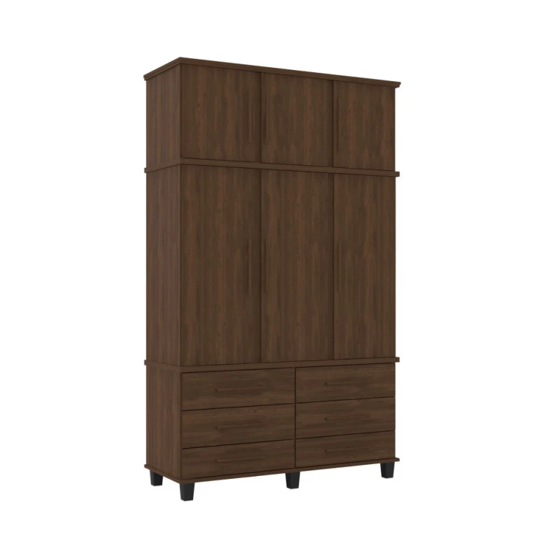 Guarda Roupa Triplex Prisma 03 Portas Noce Fabrimóveis