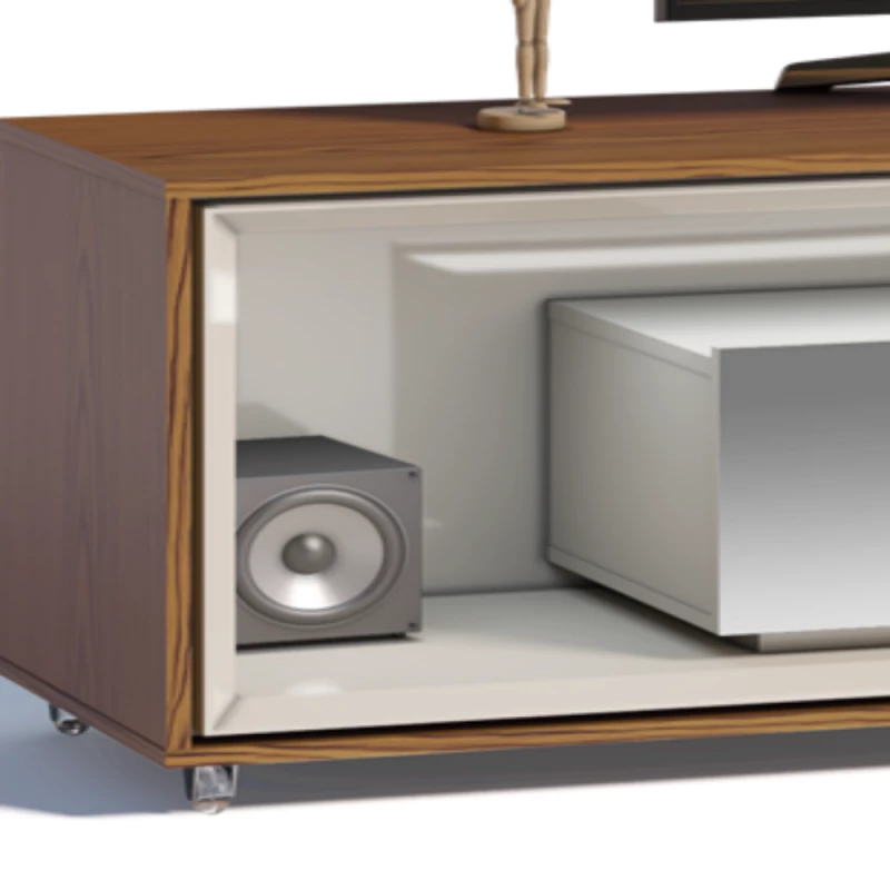 Rack Ópera 1.8 C/ LED, Rodízios e Espelho - Off White/Freijo