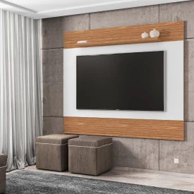 Painel Para Tv MDP Quasar 1.58 até 60 Branco Noce Casa D Móveis