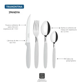 Faqueiro 24 Pçs Inox Cabo Branco Ipanema Tramontina