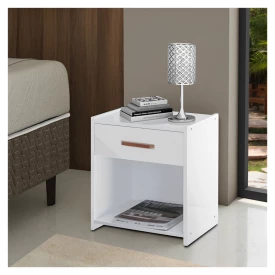 Mesa de Cabeceira Off White Madeira Bali Tebarrot Ofertamo