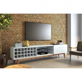 Rack Classic Imcal Com Adega 2.2 1109 Branco Sala Estar Tv FORA DE LINHA