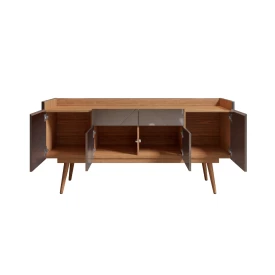 Buffet Veneza 2 Gaveta Cinza Perola Cedro CasaD Móveis Sala FORA DE LINHA