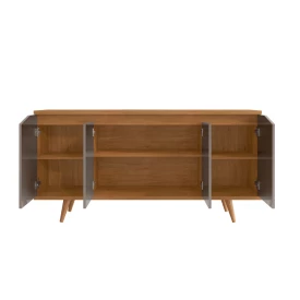 Buffet Balcão Grace 4 Portas Cedro Cinza Perola Casa D Móveis  FORA DE LINHA