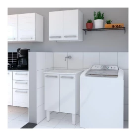 Gabinete em Aço Vênus Branco com tanque 60 Branco - Cozimax