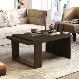 Mesa de Centro 8020 Canela Pés Ripados JB Bechara Sala FORA DE LINHA
