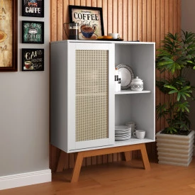 Cantinho do Café Alto Rattan Branco Ofertamo Móveis