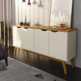 Buffet Prism 4 Portas Off White Cumaru Patrimar 
