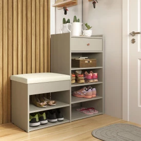 Sapateira Hall Off White com 1 Gaveta Patrimar 